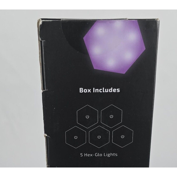 Merkury Hex-Glow Multi-Color Touch Activated Hex lights w/ Remote Control 5 pk - Picture 8 of 11